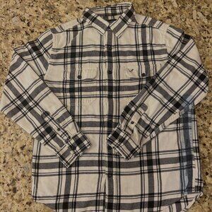 American Eagle Outfitters Mens L Shirt Athletic Fit Flannel Button Front Shirt
